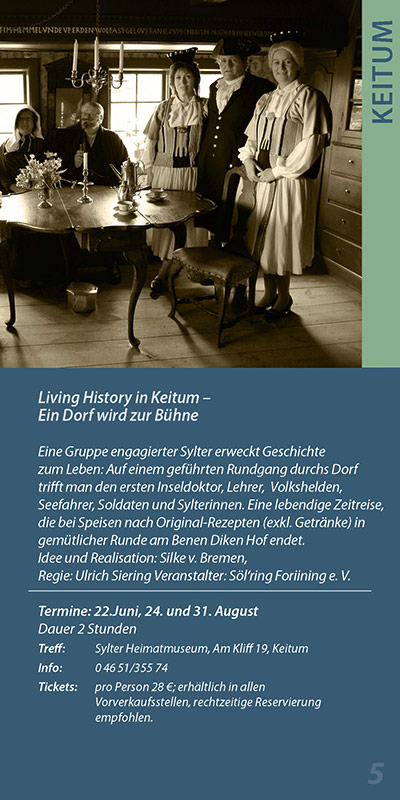 Keitum – Eind Dorf wird zur Bühne – Living History mit Silke von Bremen