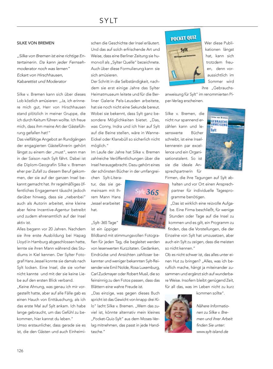 Zeitungsartikel Silke v. Bremen - Literra(d)t(o)ur, Sylter Rundschau, 29. April 2010